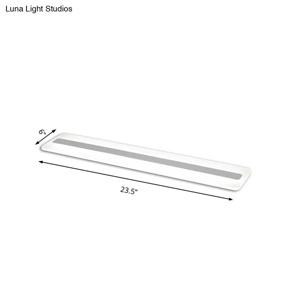 Wide Linear Led Modern Ceiling Light Fixture - 16’/23’/31.5’ Flushmount Reception Acrylic Warm/White