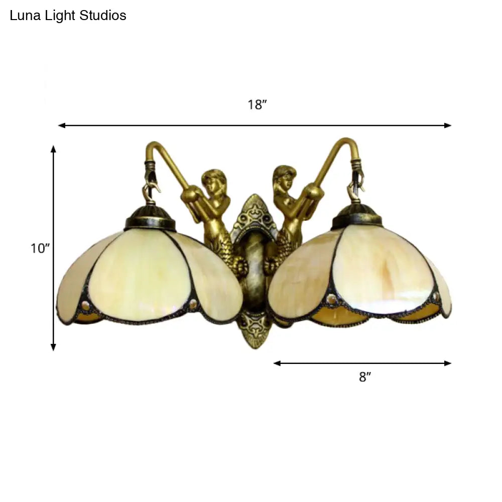 Yellow Glass Sconce Light Fixture With Petal Design - Perfect For Bedroom Lighting