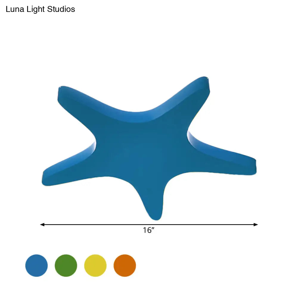 Yellow/Orange/Blue Led Cartoon Star Ceiling Light For Kids Room