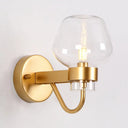 1 Bulb Jar Sconce Lamp - Clear/Amber/Smoke Gray Glass Wall Lighting For Bedside Clear