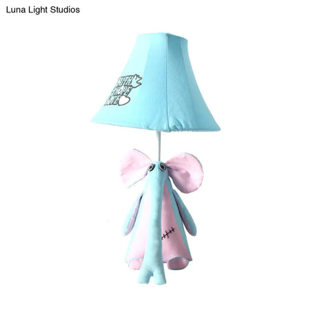1-Head Cartoon Animal Desk Lamp For Kids Bedroom - Soft Fabric Reading Light
