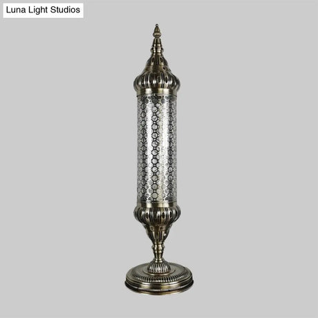 1-Light Bronze Metallic Turkey Style Cylinder Desk Lamp 23.5/31.5 High