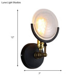 1-Light Wall Mount With Clear Glass Disk - Modern Lighting For Kitchen