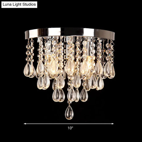 10’/12’ Crystal Flush Mount Lighting With Circle Shade - Vintage Multi - Head Ceiling Fixture