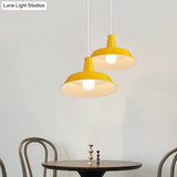 10’/14’ Vintage Barn Pendant Lamp In Black/White/Red - Ceiling Fixture For Dining Room