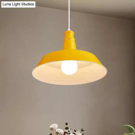 10’/14’ Vintage Barn Pendant Lamp In Black/White/Red - Ceiling Fixture For Dining Room