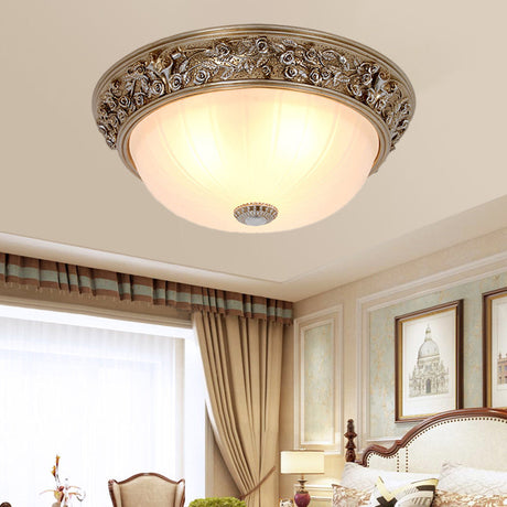 Minimalist Semi - Ball Ceiling Light: 2/3 - Head Resin Fixture In Aged Silver (13’/16’ Wide)