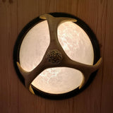 Semi-Ball Flush Mount 2-Head Ceiling Light With Classic Wood Resin And Antler Deco - Ideal For