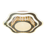 Faceted Glass & Stainless Steel Led Close-To-Ceiling Fixture