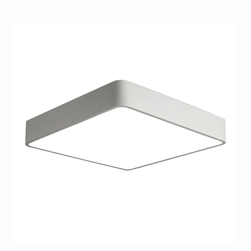 Modern Led Metal Flush Mount Light Fixture - White/Black Square 14/18/23.5 Wide Living Room