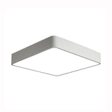 Modern Led Metal Flush Mount Light Fixture - White/Black Square 14/18/23.5 Wide Living Room