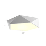 Geometric Metal Flush Mount Lighting With Led - White/Black 16.5/20.5/24.5 Wide
