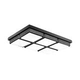 Modern Flush Mount Light With Acrylic Panels - Black/White 6/9 Lights Warm/White Living Room Ceiling
