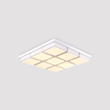 Modern Flush Mount Light With Acrylic Panels - Black/White 6/9 Lights Warm/White Living Room Ceiling