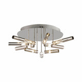 Stylish Sputnik Semi-Flush Light W/ Nine Or Twenty-One Stainless Steel Lights - Ideal For Dining