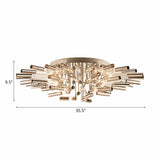 Stylish Sputnik Semi-Flush Light W/ Nine Or Twenty-One Stainless Steel Lights - Ideal For Dining