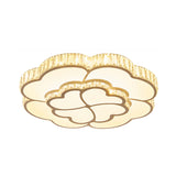 White Led Crystal Ceiling Light With Clover Design For Modern Bedrooms
