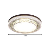 Minimalist Led Flush Mount Ceiling Lamp - Clear Crystal Circular Light Fixture For Bedroom