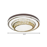 Contemporary Crystal Led Flush Ceiling Light