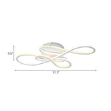31.5/39 Modern Acrylic Led Semi-Flush Ceiling Light - Twisted Design Warm/White For Living Room