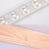 Beige Square Flush Mount Led Ceiling Lighting Fixture - Modern Wood Design In White Or Warm Light