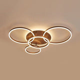 2/3/5-Light Flush Ceiling Light With Brown Acrylic Shade - Warm/White For Living Room 5 / Warm