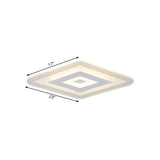 Sleek 23/31/47 Thin Acrylic Flush Mount Led Ceiling Lamp In Warm/White Light - White