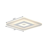 Sleek 23/31/47 Thin Acrylic Flush Mount Led Ceiling Lamp In Warm/White Light - White