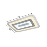 Sleek 23/31/47 Thin Acrylic Flush Mount Led Ceiling Lamp In Warm/White Light - White