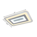 Sleek 23/31/47 Thin Acrylic Flush Mount Led Ceiling Lamp In Warm/White Light - White
