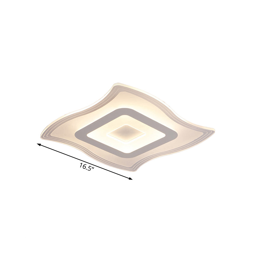 Acrylic Carpet Flush Ceiling Light - Modern Led Mount Lamp | 16.5’/20.5’/23.5’ Wide Warm/White