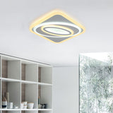 Contemporary Geometric Led Flush Mount Ceiling Light Fixture Warm/White Acrylic 8/19.5 Wide Ideal