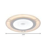 Contemporary Led Flushmount Bedroom Ceiling Light - Wide Ring Acrylic Warm/White (8/16.5/20.5)