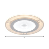 Contemporary Led Flushmount Bedroom Ceiling Light - Wide Ring Acrylic Warm/White (8/16.5/20.5)