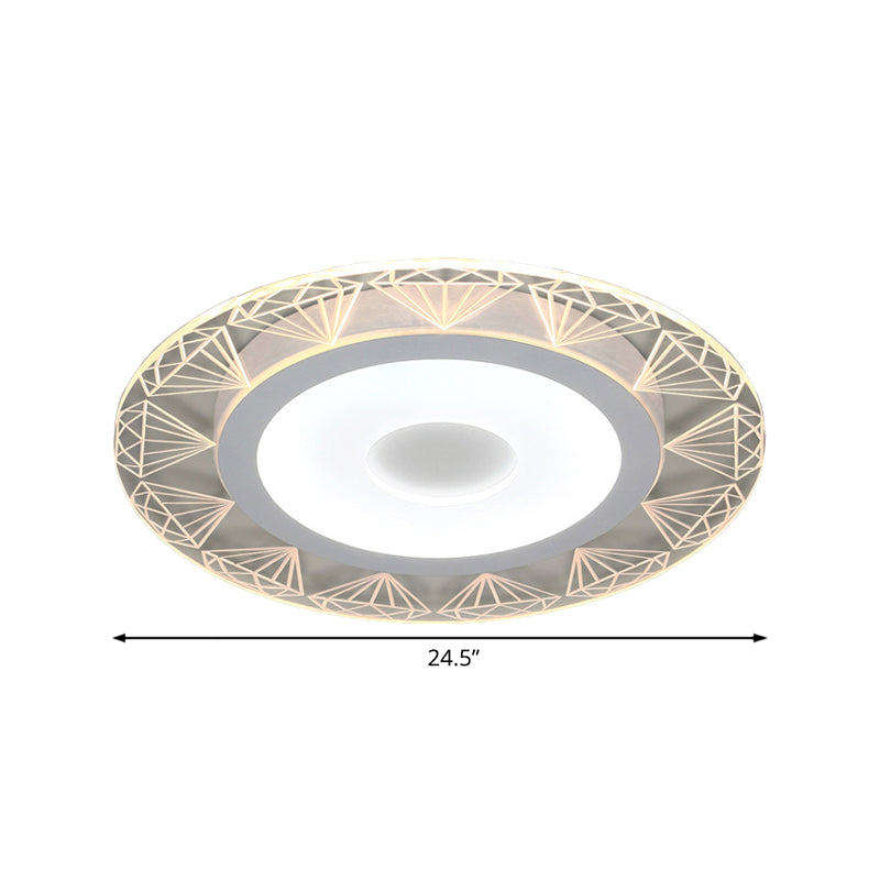 Diamond-Shaped Led Flush Mount Ceiling Light - Modern Acrylic Sizes: 8/16.5/20.5 Warm/White Perfect