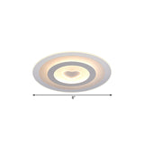 Modern Round Acrylic Flush Mount Light Led - 8/16.5/20.5 Wide Lamp With Heart Pattern Warm/White