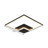 Torch Square Ceiling Lamp Simplicity - Black/White Led Acrylic Flush Mount Light (16/19.5/23.5)