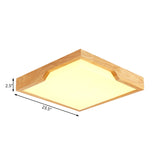 Modern Wooden Led Ceiling Lamp - Single Light Flush Mount Fixture (3 Sizes: 16/19.5/23.5)