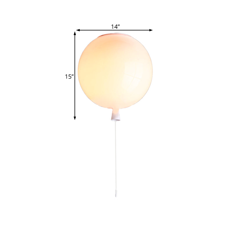 Modernist Style Balloon Shade Suspension Lamp - 8/10 Width White Ceiling For Living Room