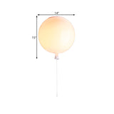 Modernist Style Balloon Shade Suspension Lamp - 8/10 Width White Ceiling For Living Room