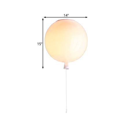 Modernist Style Balloon Shade Suspension Lamp - 8/10 Width White Ceiling For Living Room