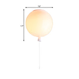 Modernist Style Balloon Shade Suspension Lamp - 8/10 Width White Ceiling For Living Room