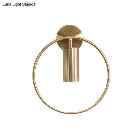 11/15 Metal Gold Wall Mount Vintage Flush Sconce With 1 Bulb In Warm/White/Natural Light