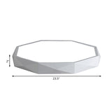 Modern Octagon Metal Led Flush Mount Lamp - 16/19.5/23.5 Wide White Perfect For Living Room