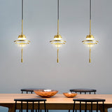 Modern Gold Led Glass Pendant Lamp - Ribbed Spherical Hanging Light Kit