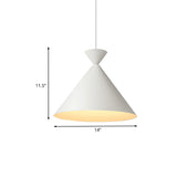 Modern Conical Metal Hanging Ceiling Light - White