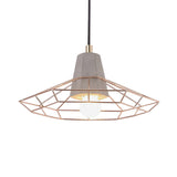 Gold Adjustable Nordic Pendant Light With Caged Design