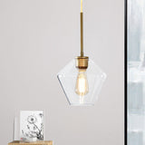Modern Brass Pendant Light: 4.5/9/12 Wide Glass Shade Hanging Light With Single Lamp Socket - Ideal
