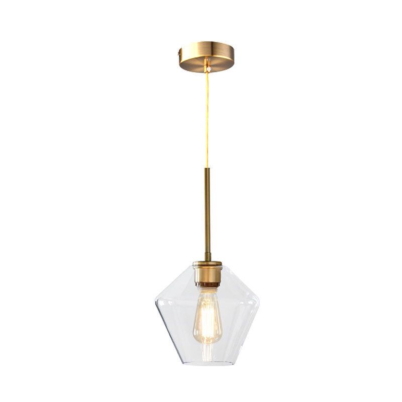 Modern Brass Pendant Light: 4.5/9/12 Wide Glass Shade Hanging Light With Single Lamp Socket - Ideal
