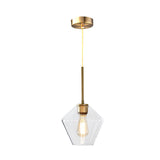 Modern Brass Pendant Light: 4.5/9/12 Wide Glass Shade Hanging Light With Single Lamp Socket - Ideal